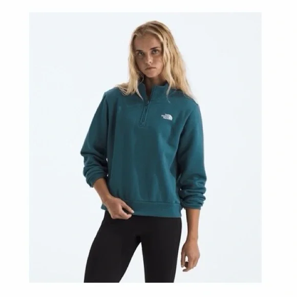 The North Face Women’s Large Evolution Simple Dome Jacket Regular ¼-Zip Teal NWT - Picture 6 of 7